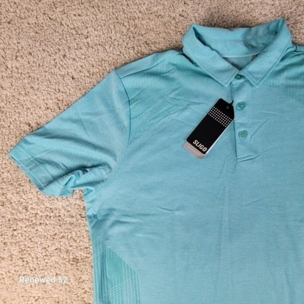 Slingo Wear Men's XL Blue Polo Shirt UPF 40 Moisture Wicking NEW - Picture 5 of 13